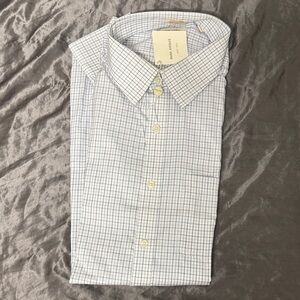 Classic White and Blue Grid Men's Shirt